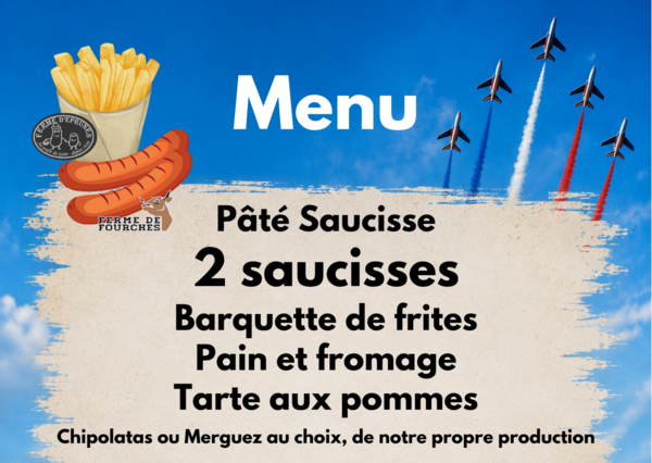  Menu Saucisses frites